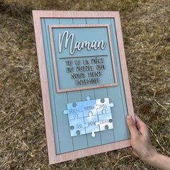 Grün mit Silber Puzzle, Du bist das Stück, das uns zusammenhält, Muttertagsgeschenke